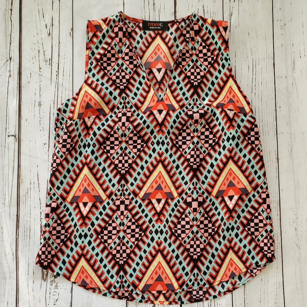 Renee C. tribal sleeveless top
